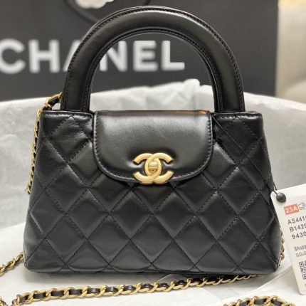Chanel kelly bag mini 23k calfskin black color